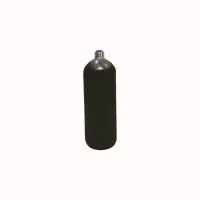 Газовый баллон 2 л для азота и углекислоты стальной бесшовный 150 бар без вентиля ТР ТС 032 горловина E17 черный / Cylinder 2 liters 150 bar black color neck E17