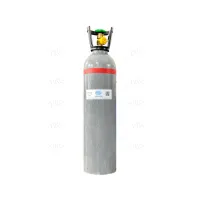 Газовый баллон 10 л алюминиевый 200 бар. . с н/ж вентилем, новый, серый соединение DIN6 (W21,8x1/14'') / Cylinder 10 liters 200 bar aluminium grey color, SS valve DIN6 (W21,8x1/14'')